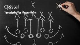 Presentation with american football - Cool new PPT theme with american football game strategy written backdrop and a dark gray colored foreground