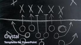  Presentation with strategy plan - Presentation design enhanced with american football game strategy written background and a wine colored foreground