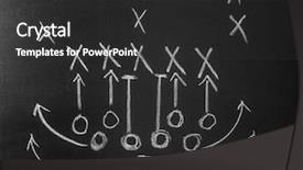  Presentation with football plays - Audience pleasing presentation theme consisting of american football game strategy written backdrop and a dark gray colored foreground