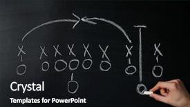  Presentation with strategy plan - Cool new PPT theme with american football game strategy written backdrop and a wine colored foreground