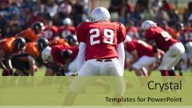  Presentation with football - PPT theme featuring american football game background and a yellow colored foreground