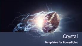  Presentation with american football - Presentation theme featuring american football game background and a ocean colored foreground
