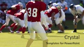  Presentation with college football - Theme having american football game background and a yellow colored foreground