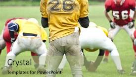  Presentation with college football - Amazing presentation theme having american football game backdrop and a mint green colored foreground