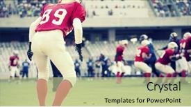  Presentation with american football - Audience pleasing presentation design consisting of american football game backdrop and a mint green colored foreground