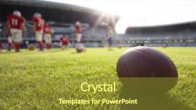  Presentation with football - Presentation design enhanced with american football game background and a tawny brown colored foreground