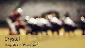  Presentation with american football - Cool new theme with american football game backdrop and a yellow colored foreground
