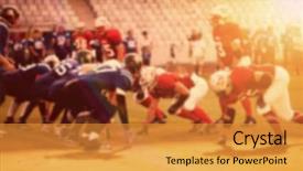  Presentation with american football - PPT theme enhanced with american football game background and a gold colored foreground