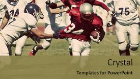  Presentation with american football - PPT layouts featuring american football game background and a coral colored foreground