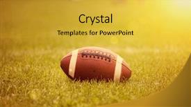  Presentation with college football - Amazing slides having american football game backdrop and a yellow colored foreground