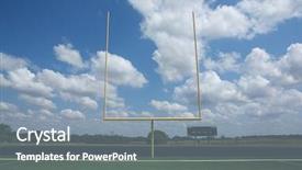  Presentation with college football - Slide set enhanced with american football goal posts background and a light blue colored foreground
