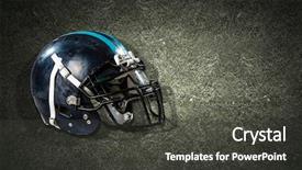  Presentation with american football - Theme consisting of american football helmet on grass background and a  colored foreground