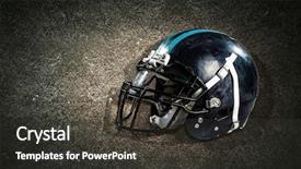  Presentation with american football and helmet on field - Amazing PPT layouts having american football helmet on grass backdrop and a  colored foreground