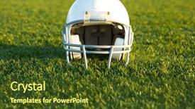  Presentation with college football - Slide set having american football helmet background and a  colored foreground