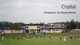  Presentation with american football - Audience pleasing slide deck consisting of american-football-in-poland backdrop and a light gray colored foreground