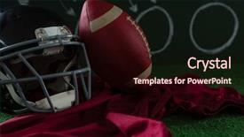  Presentation with american football - Slide set enhanced with american football jersey head gear background and a wine colored foreground