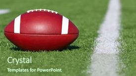  Presentation with american football - Cool new slide deck with american football near the yard backdrop and a tawny brown colored foreground