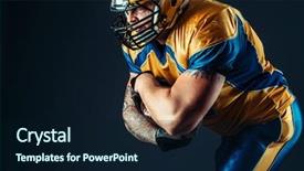  Presentation with american football - Slide deck with american football offensive player nfl background and a wine colored foreground