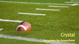  Presentation with football field - Theme with american football on a green background and a tawny brown colored foreground