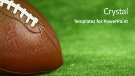  Presentation with football field - Colorful slide set enhanced with american football on field close up backdrop and a forest green colored foreground