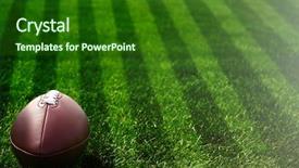  Presentation with college football - Slide deck with american football on field near background and a forest green colored foreground