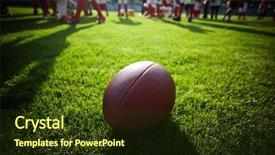  Presentation with college football - Colorful presentation enhanced with american football on stadium backdrop and a tawny brown colored foreground