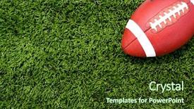  Presentation with football field - Audience pleasing PPT theme consisting of american football on the field backdrop and a tawny brown colored foreground
