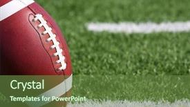  Presentation with football field - Presentation theme consisting of american football on the field background and a tawny brown colored foreground