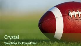  Presentation with football field - Presentation theme featuring american football on the field background and a tawny brown colored foreground