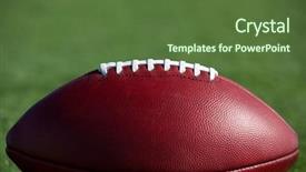  Presentation with football field - Beautiful slide deck featuring american football on the field backdrop and a tawny brown colored foreground