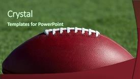  Presentation with football field - Cool new slide set with american football on the field backdrop and a tawny brown colored foreground