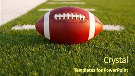  Presentation with football field - Cool new slides with american football on the field backdrop and a tawny brown colored foreground