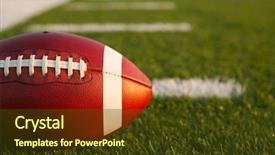  Presentation with football field - Beautiful theme featuring american football on the field backdrop and a tawny brown colored foreground