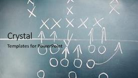  Presentation with american football - Slide deck with american football plan on blackboard background and a light gray colored foreground