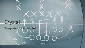  Presentation with american football - Cool new PPT theme with american football plan on blackboard backdrop and a light gray colored foreground