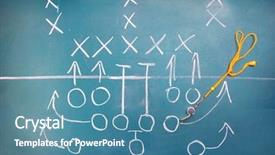  Presentation with american football - PPT theme having american football plan on blackboard background and a teal colored foreground