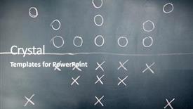  Presentation with football goal post american field - Amazing slide set having american football plan on blackboard backdrop and a gray colored foreground