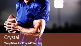  Presentation with soccer field - Theme consisting of american-football-player-against-close background and a tawny brown colored foreground