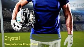  Presentation with football stadium - Colorful theme enhanced with american-football-player-against-digital backdrop and a tawny brown colored foreground
