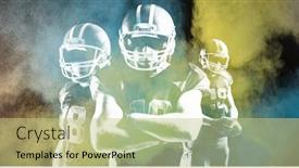  Presentation with color powder - Presentation theme consisting of american football player against digitally generated image of color powder background and a mint green colored foreground