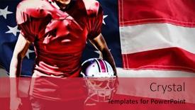  Presentation with american football - Presentation theme enhanced with american-football-player-against-full background and a red colored foreground