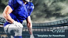  Presentation with dawn - PPT theme consisting of american-football-player-against-rugby background and a ocean colored foreground