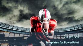  Presentation with dawn - PPT layouts with american-football-player-against-rugby background and a ocean colored foreground