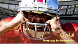 Presentation with american football - Slide deck consisting of american-football-player-against-rugby background and a tawny brown colored foreground