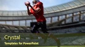  Presentation with american football - Slide set enhanced with american-football-player-against-rugby background and a tawny brown colored foreground