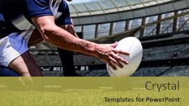  Presentation with american football - PPT layouts featuring american-football-player-against-rugby background and a yellow colored foreground