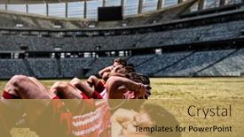  Presentation with football goal post - Slides featuring american-football-player-against-rugby background and a yellow colored foreground