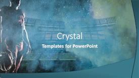  Presentation with color powder - Beautiful presentation theme featuring american football player against splashing of yellow color powder backdrop and a teal colored foreground