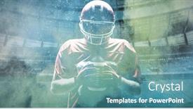  Presentation with color powder - PPT theme with american football player against splashing of yellow color powder background and a teal colored foreground