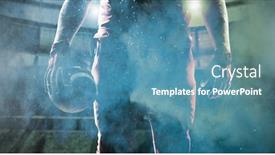  Presentation with color powder - Colorful slides enhanced with american football player against splashing of yellow color powder backdrop and a teal colored foreground